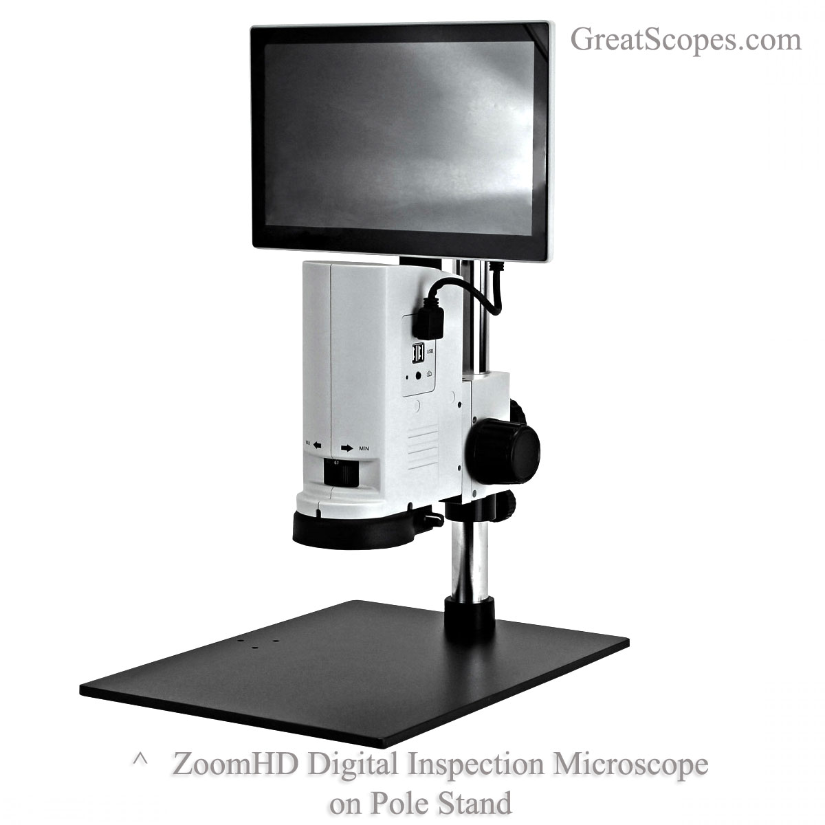 Unitron ZoomHD Inspection Microscope on Pole Stand